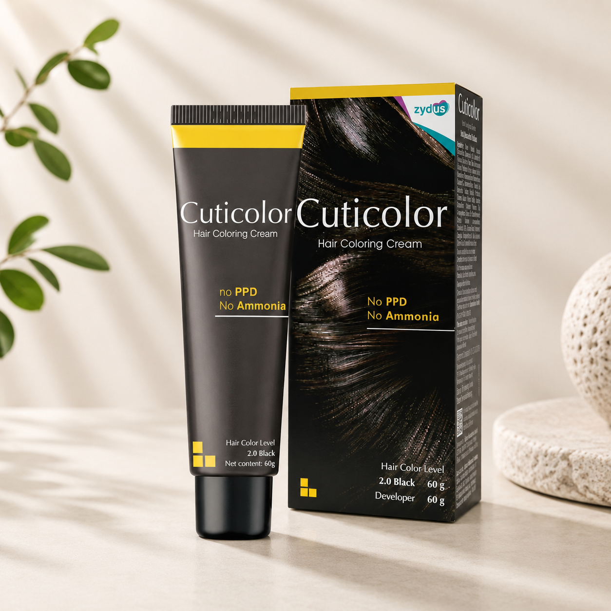 Cuticolor Hair Coloring Cream Black 120gm